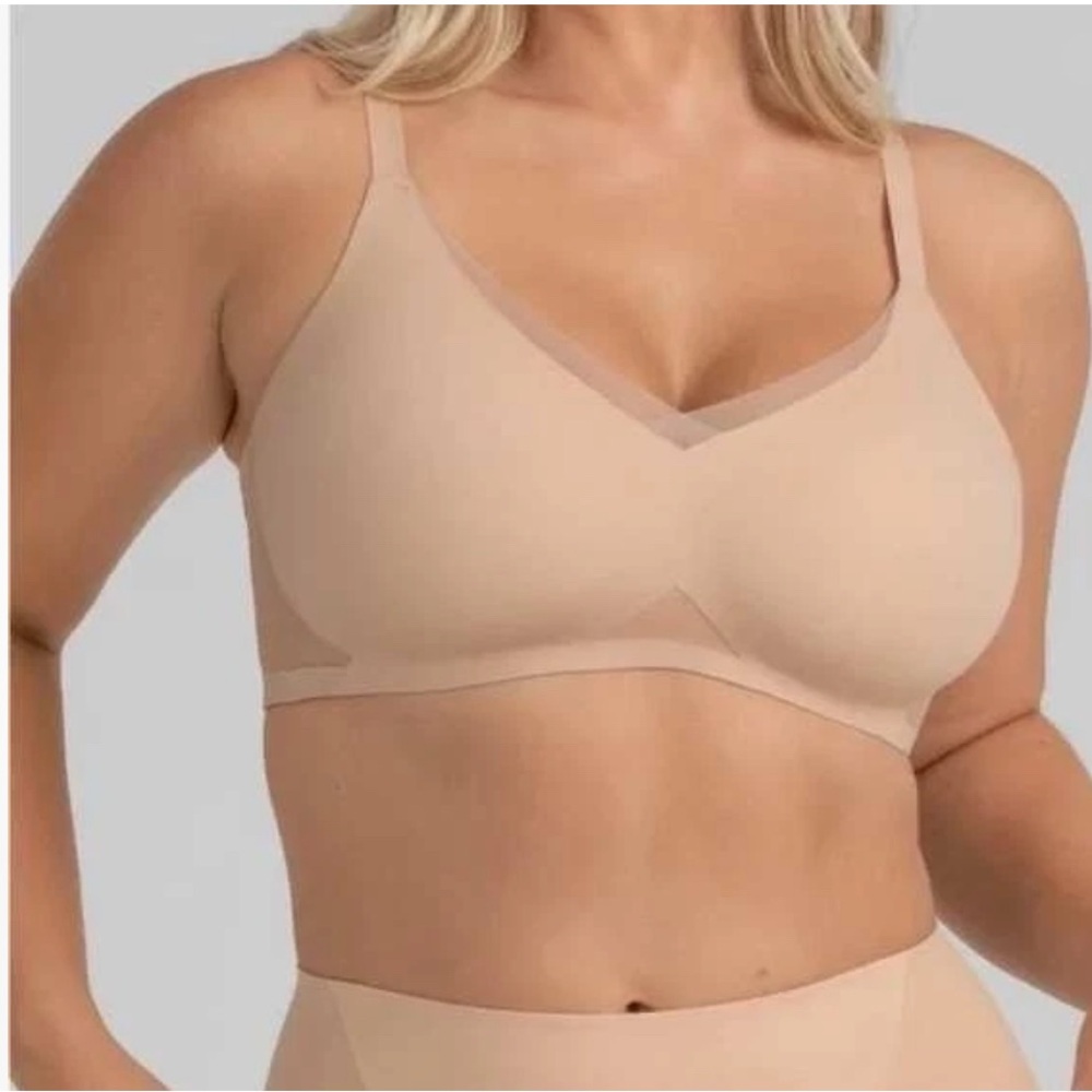 Honeylove‎ Crossover Bra In Nude Tan M 36B/C